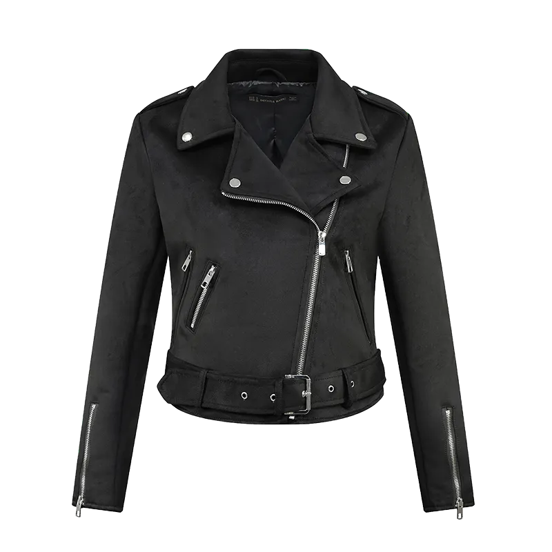 2023 Women Autumn Winter Thick Fake Suede Faux Leather Jackets