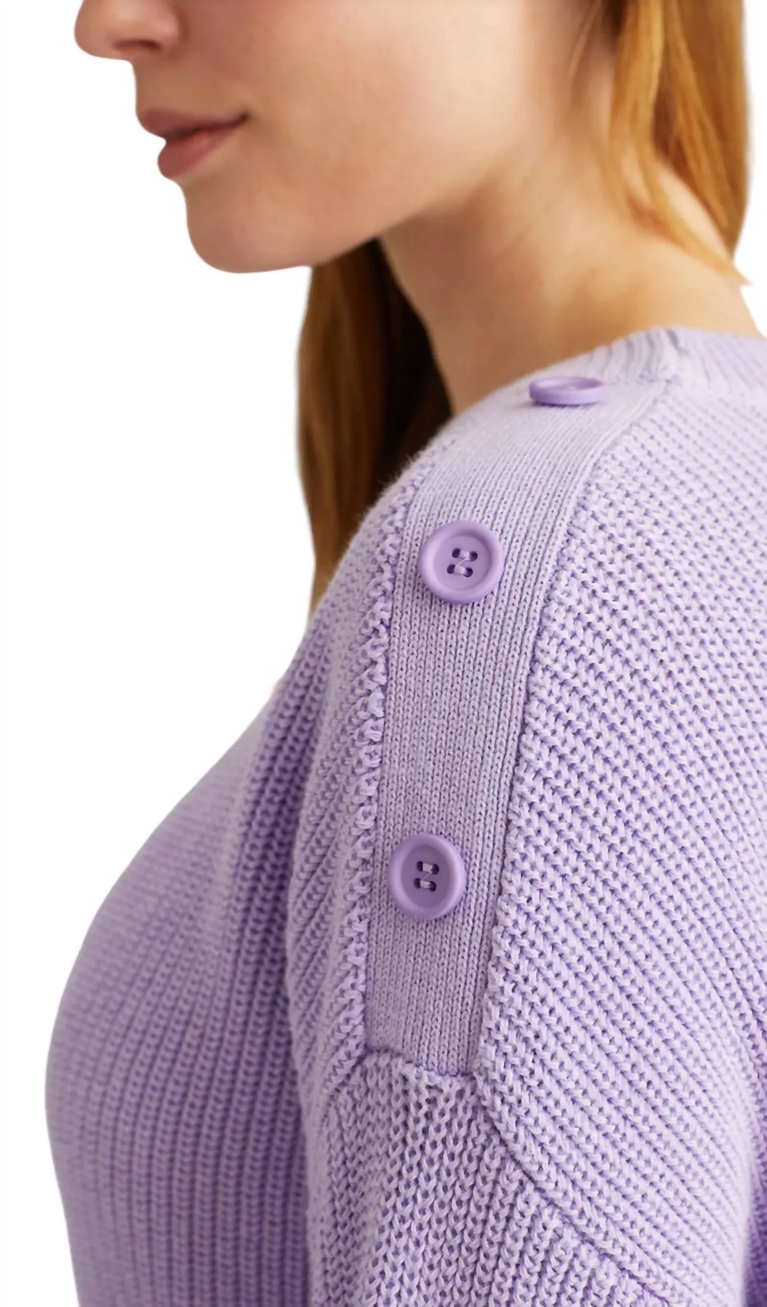 525 America - IDA BUTTON SHOULDER SOLID PULLOVER