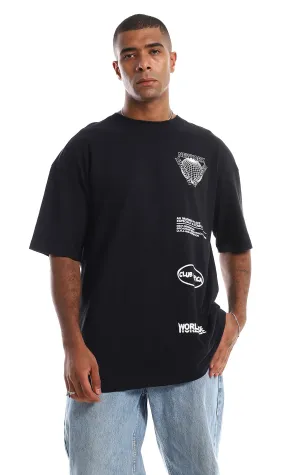 97425 Multiple Printed Cotton Standard T-Shirt - Black