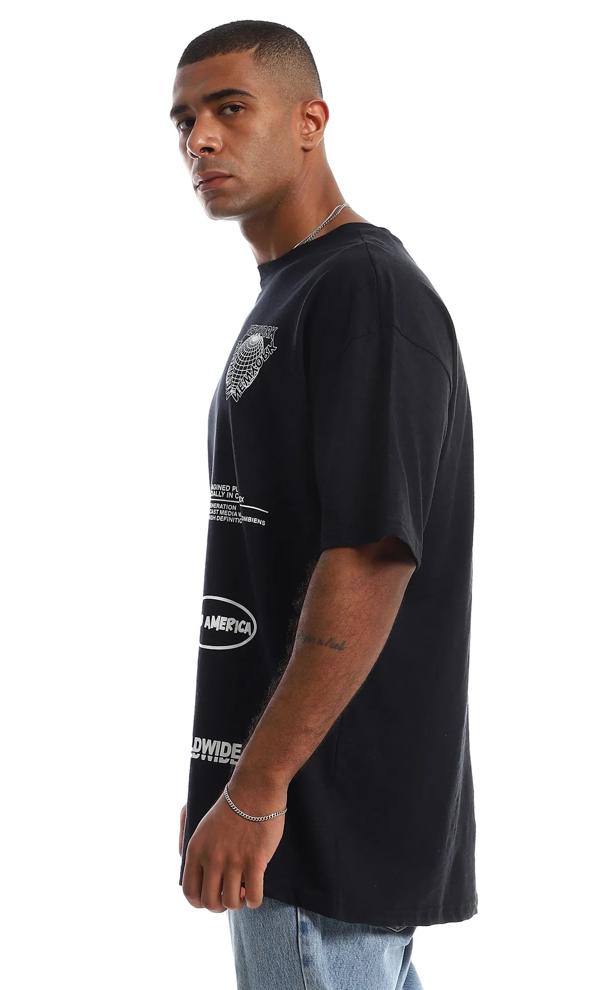 97425 Multiple Printed Cotton Standard T-Shirt - Black