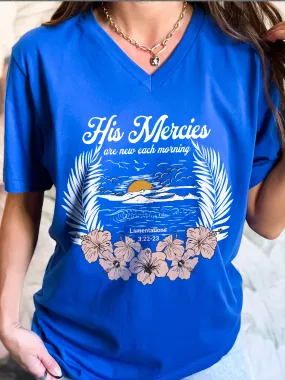 Beach His Mercies V Neck