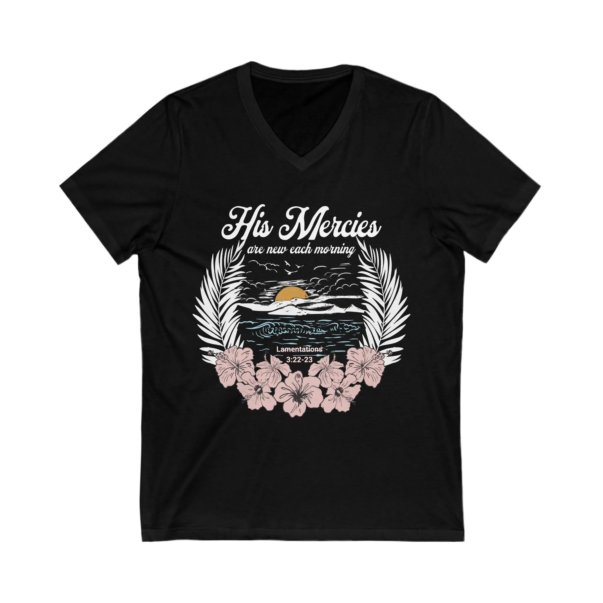 Beach His Mercies V Neck