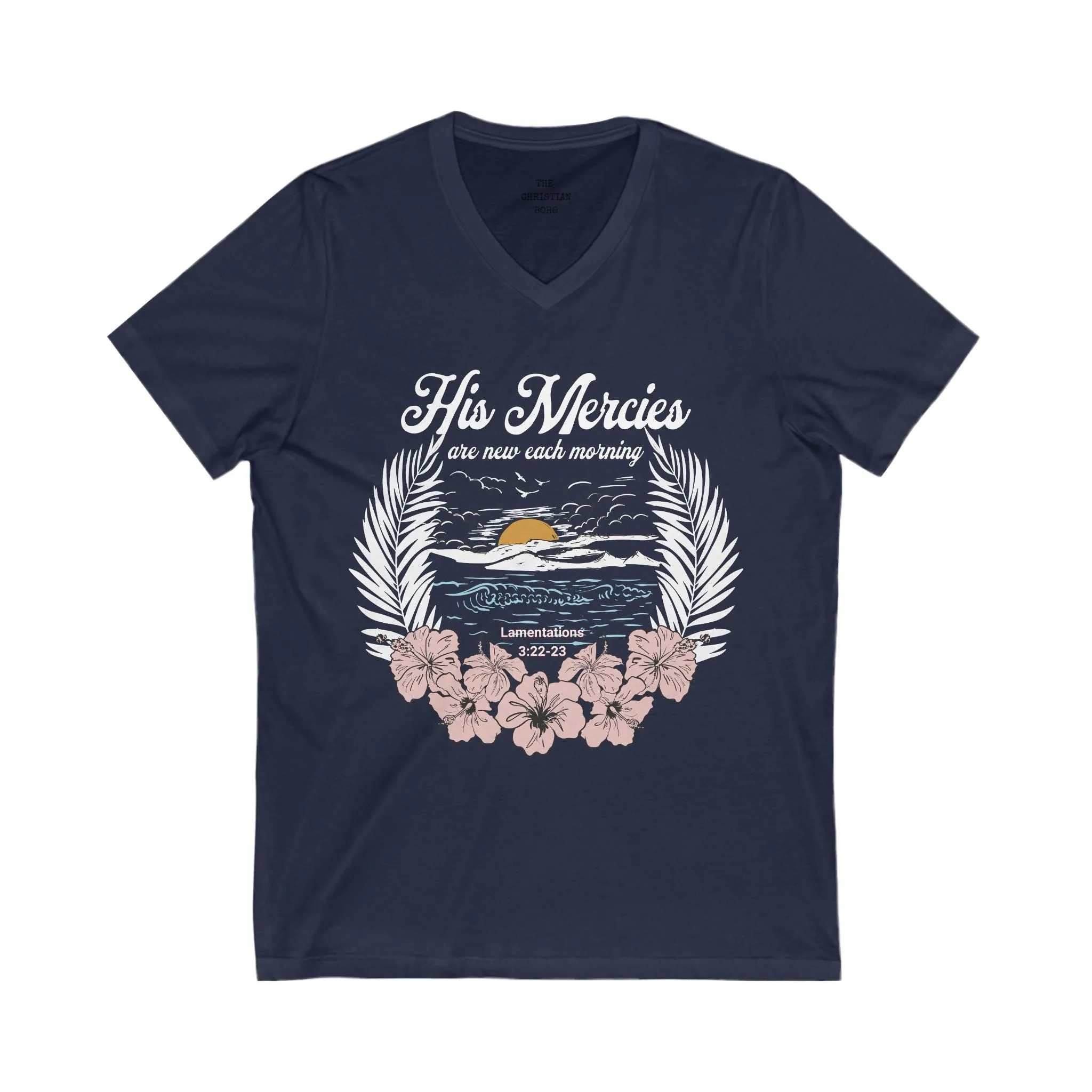 Beach His Mercies V Neck
