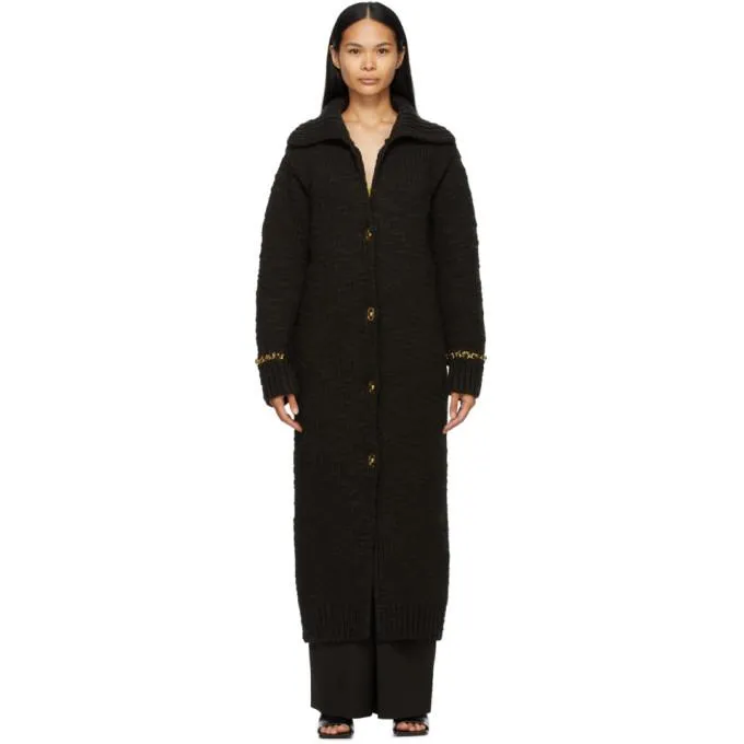 Bottega Veneta Brown Chain Maxi Cardigan
