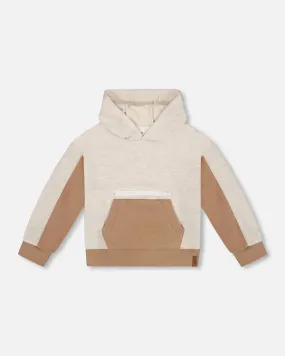 Deux Par Deux Boys Color Blocked Hoodie   G30U33   Woodsmoke