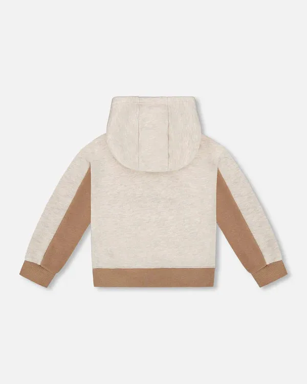 Deux Par Deux Boys Color Blocked Hoodie   G30U33   Woodsmoke