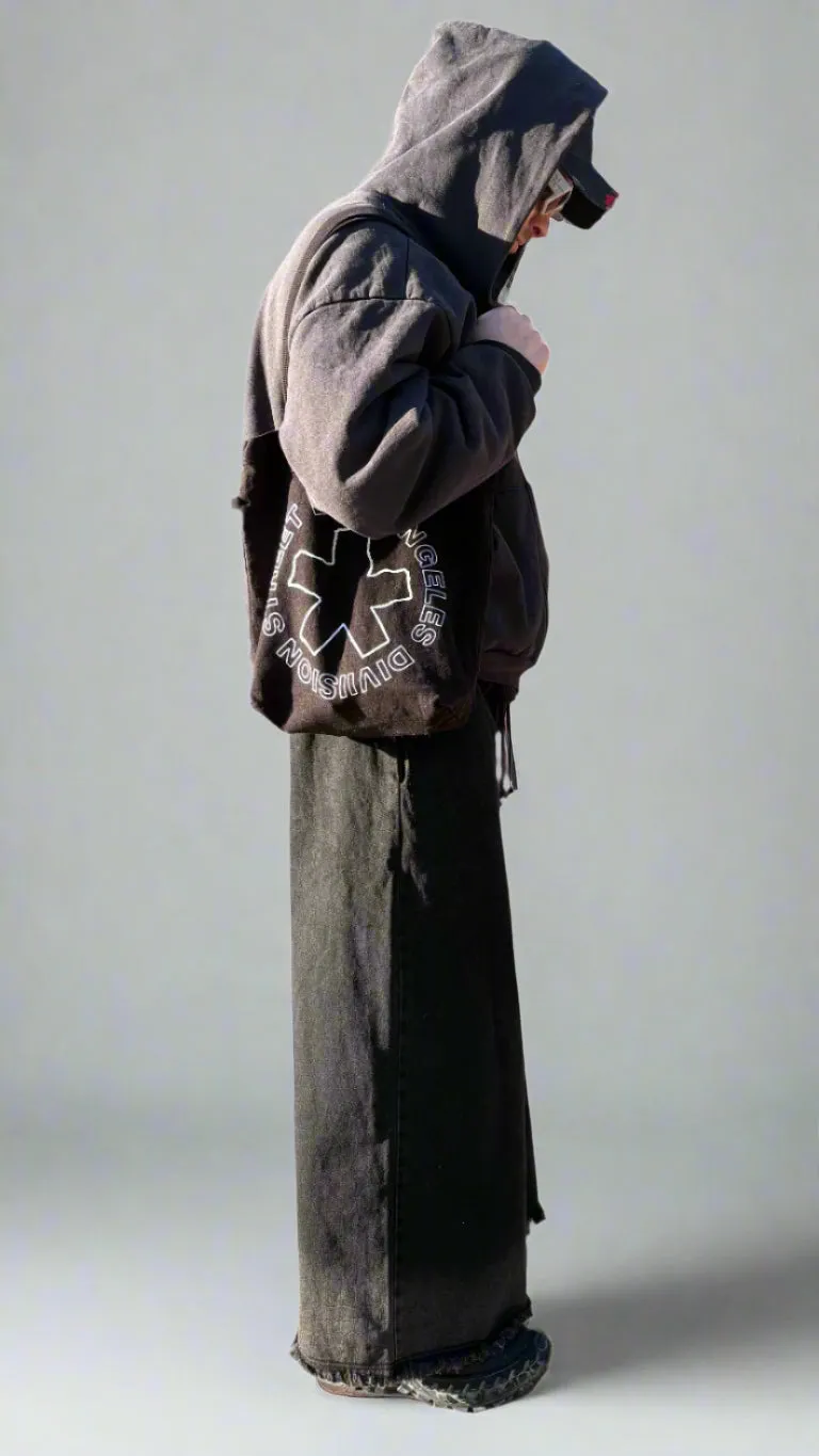FADED BLACK SUPER WIDE LEG JEANS