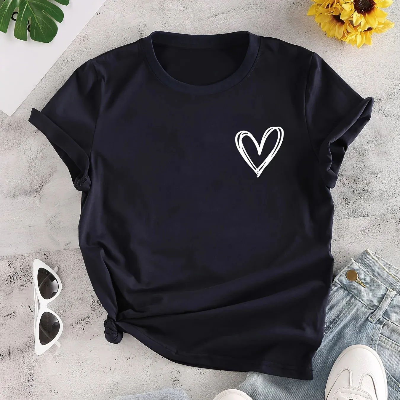 Graphic Heart Graffiti T-Shirts