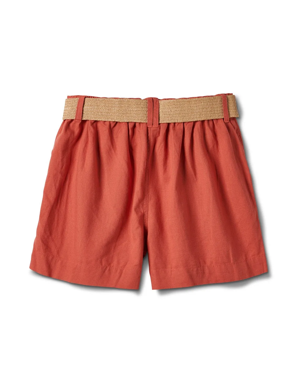 High Rise A Line Shorts With Belt