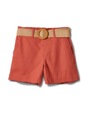 High Rise A Line Shorts With Belt