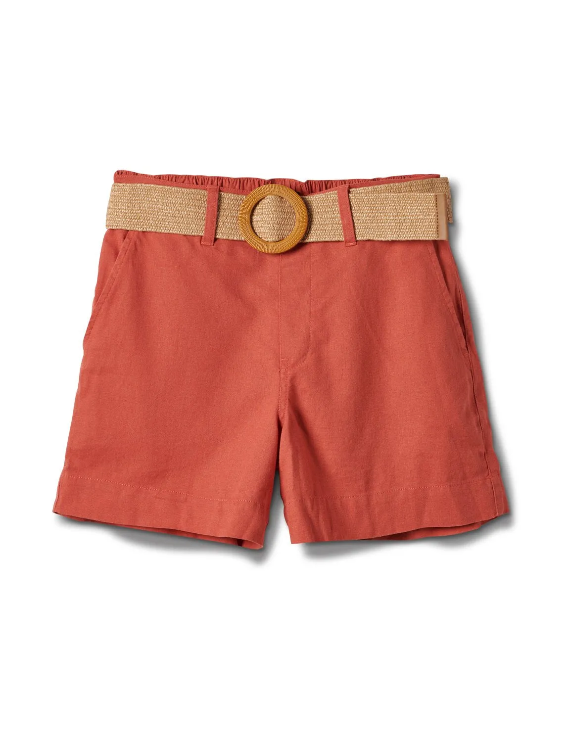 High Rise A Line Shorts With Belt