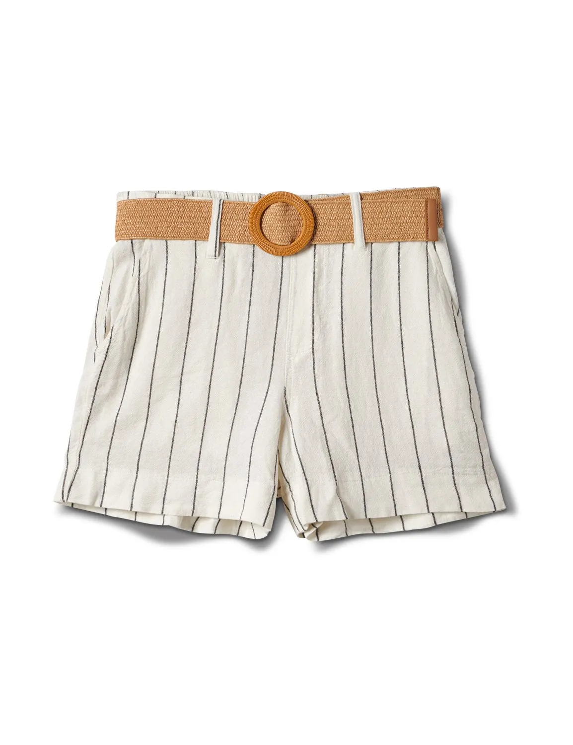 High Rise A Line Shorts With Belt