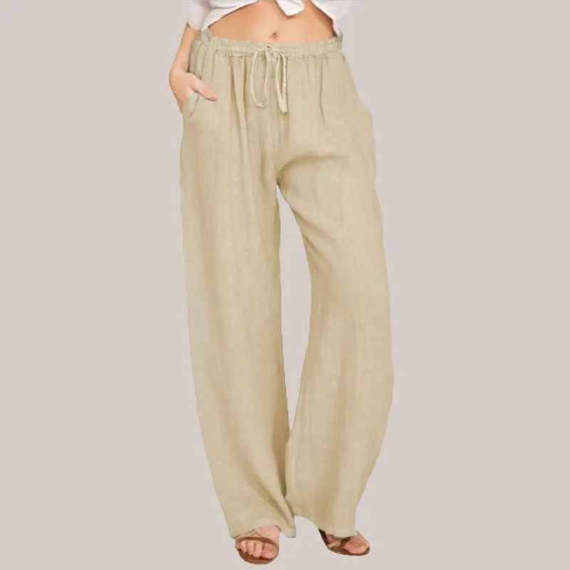 Hot SaleWomen's  Cotton Linen casual wide-leg pants