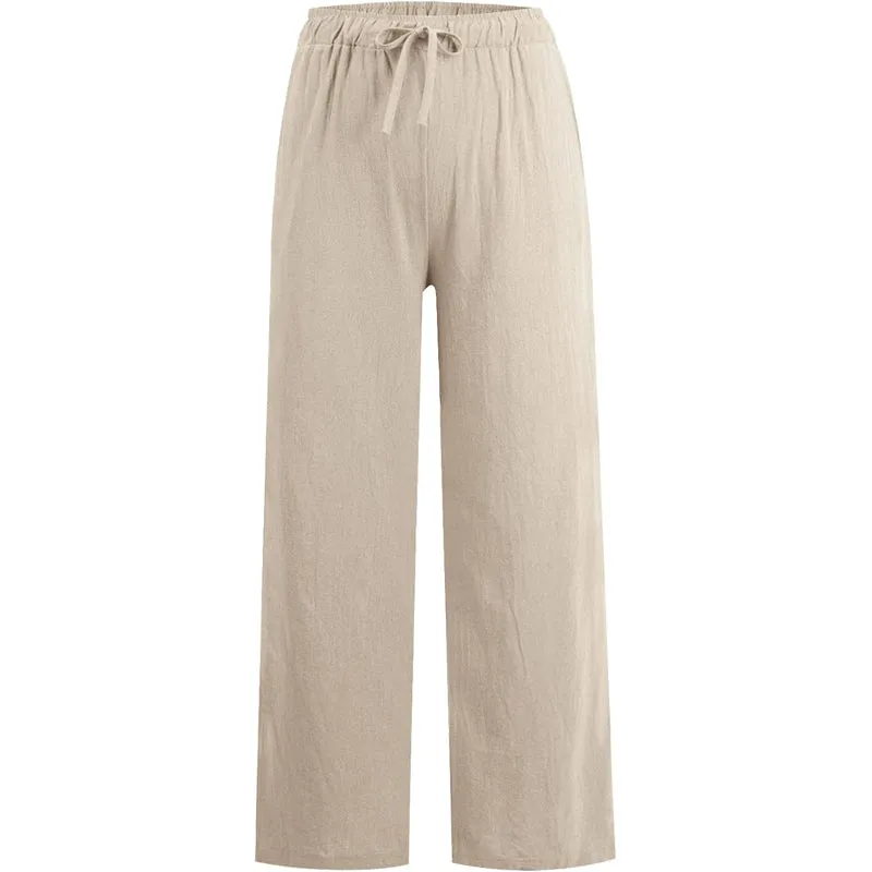 Hot SaleWomen's  Cotton Linen casual wide-leg pants