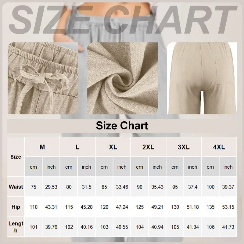 Hot SaleWomen's  Cotton Linen casual wide-leg pants