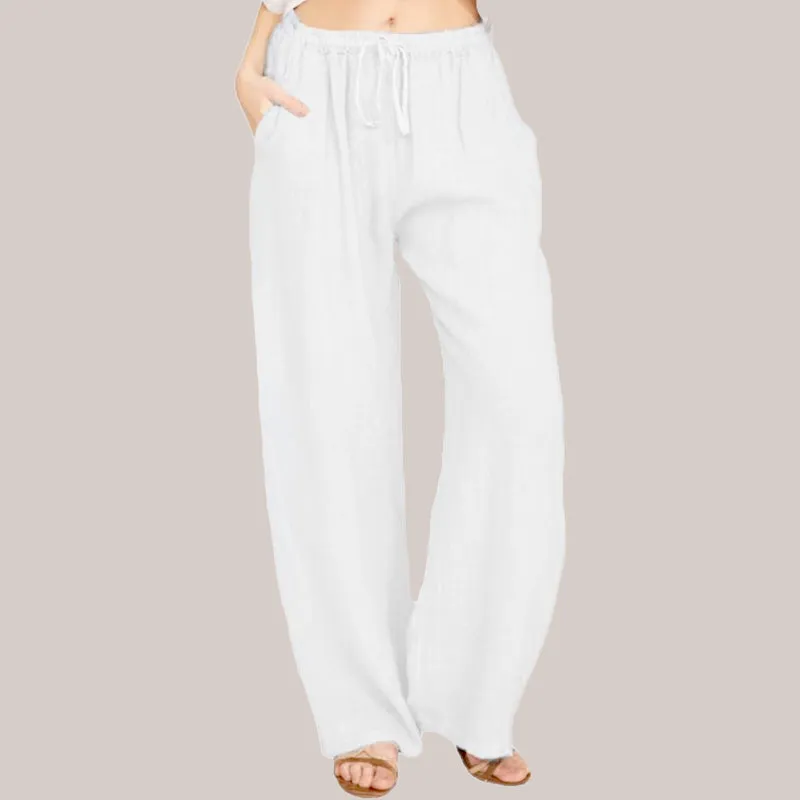 Hot SaleWomen's  Cotton Linen casual wide-leg pants