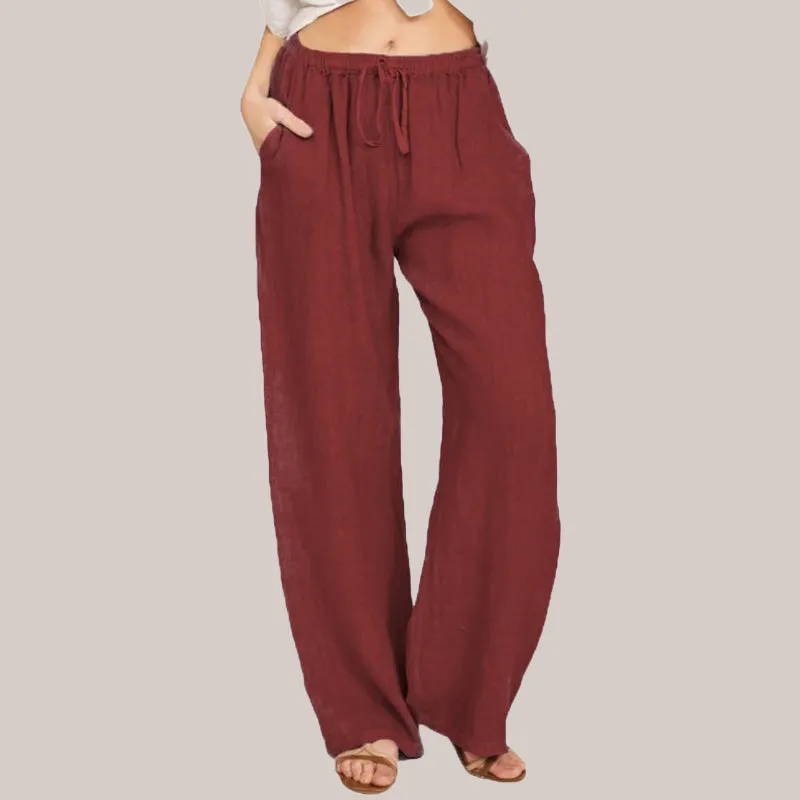 Hot SaleWomen's  Cotton Linen casual wide-leg pants