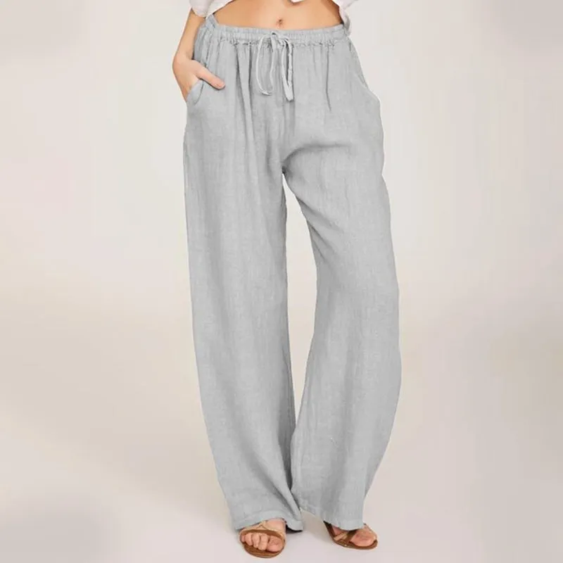 Hot SaleWomen's  Cotton Linen casual wide-leg pants
