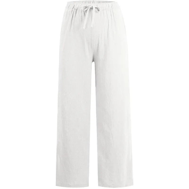 Hot SaleWomen's  Cotton Linen casual wide-leg pants