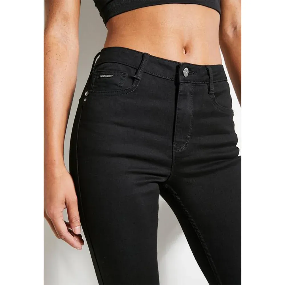 Laura- Black Skinny Jeans With Diamante Pockets