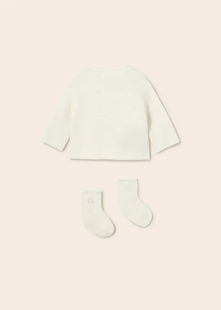 Mayoral Baby Girl Sweater and Sock Set  1359-47  Crudo *