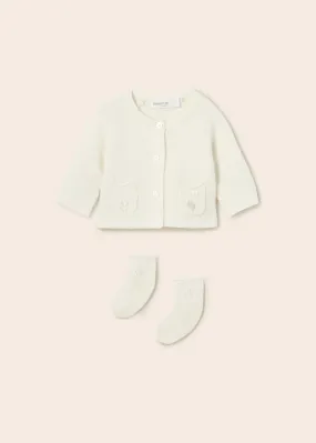 Mayoral Baby Girl Sweater and Sock Set  1359-47  Crudo *