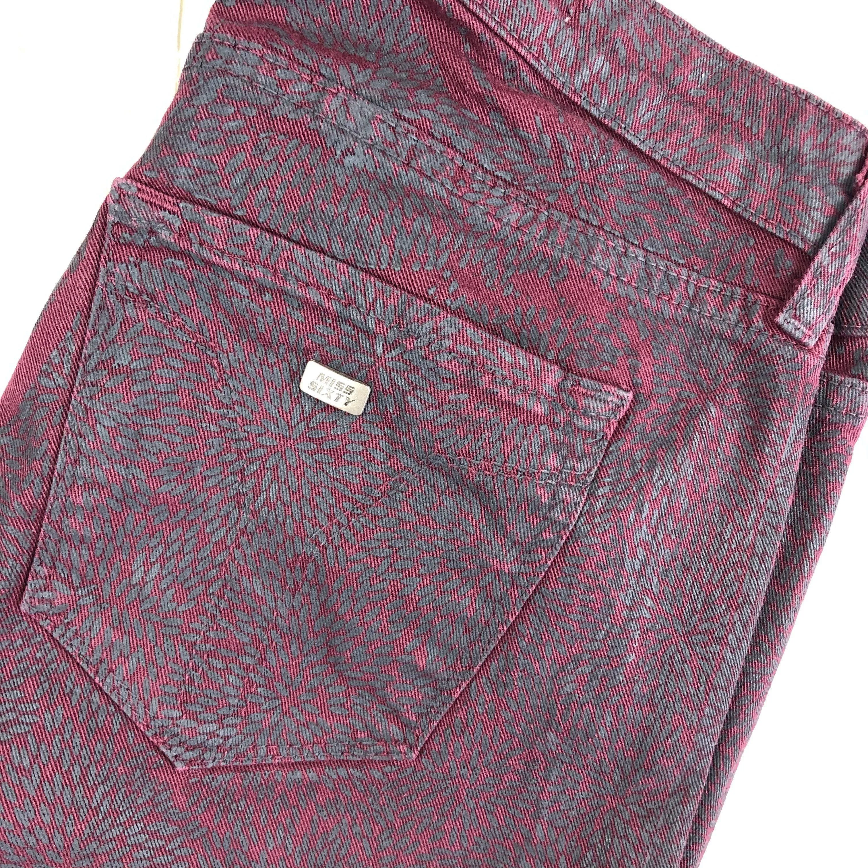 Miss Sixty 'Soul' Low Rise Skinny Coated Burgundy Jeans -Size 26
