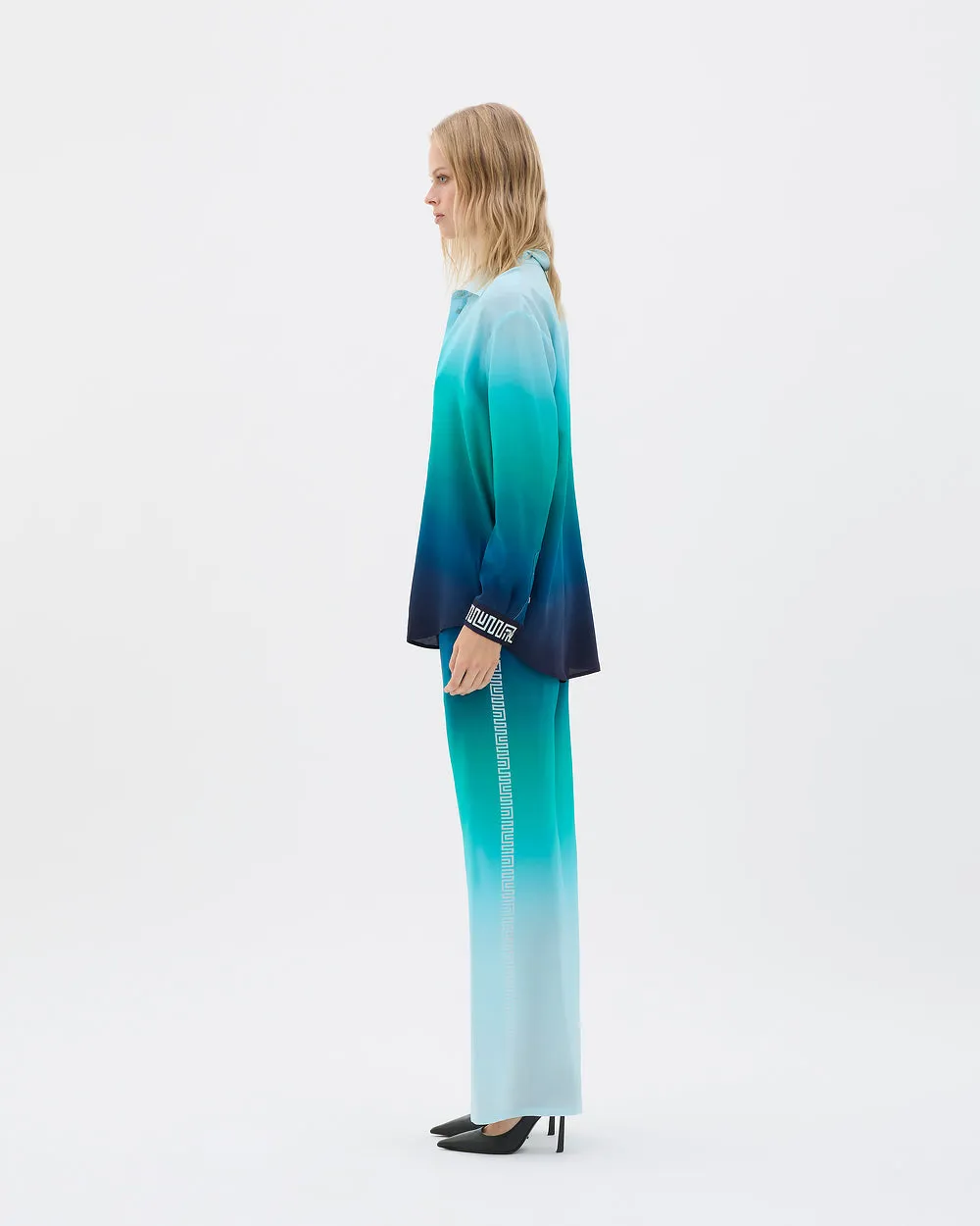 Muma World Seabed Gradient Long Sleeve Shirt in Mist