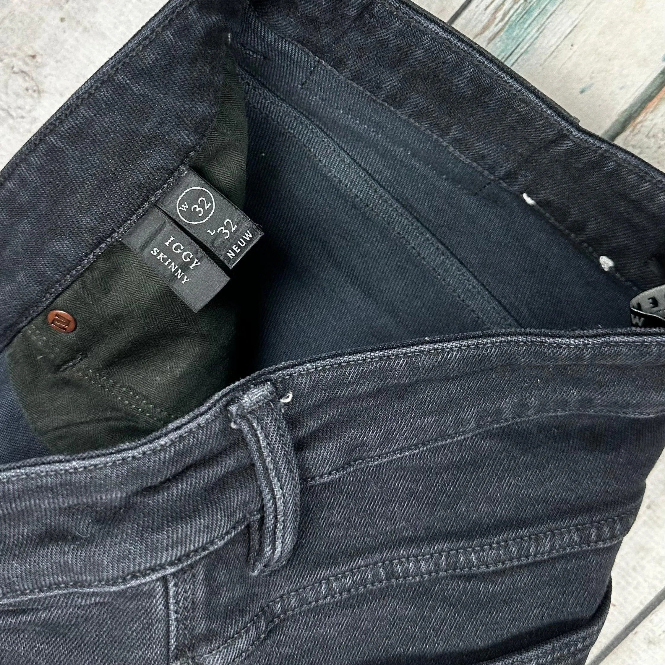 NEUW Mens 'IGGY Skinny' Black Wash Jeans - Size 32/32