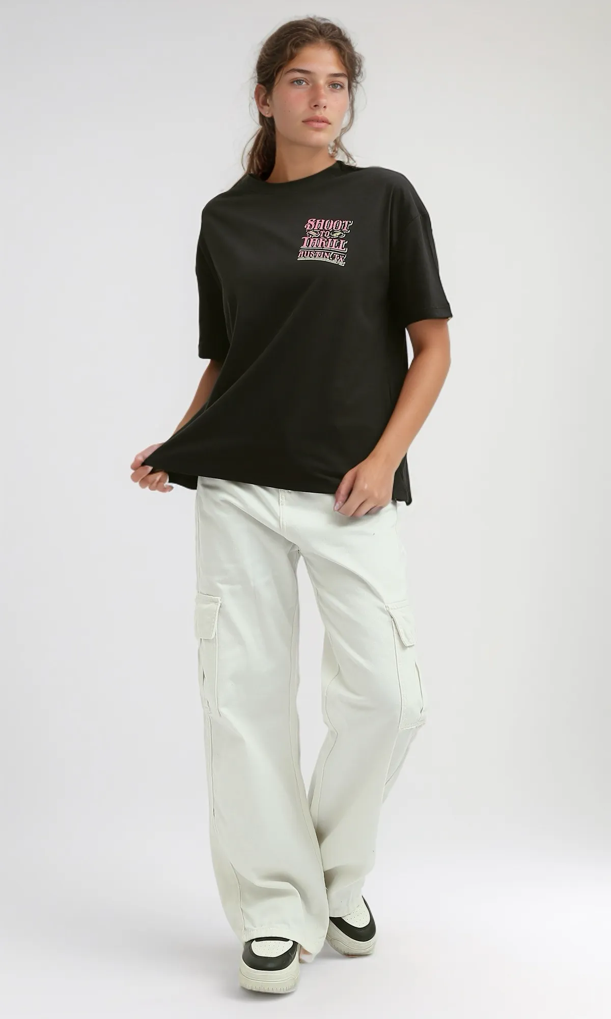 O190938 Short Sleeves Regular Fit Black Casual Tee