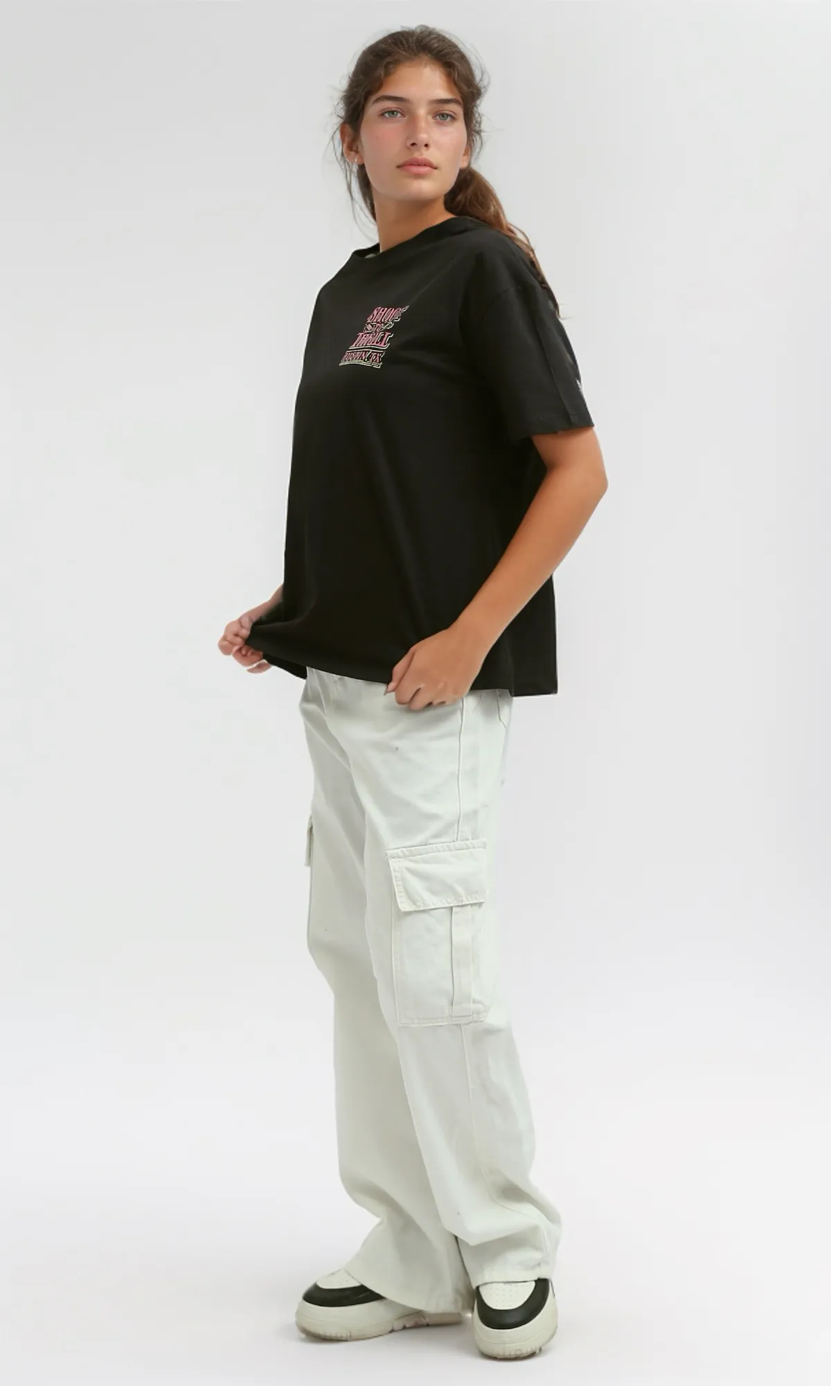 O190938 Short Sleeves Regular Fit Black Casual Tee