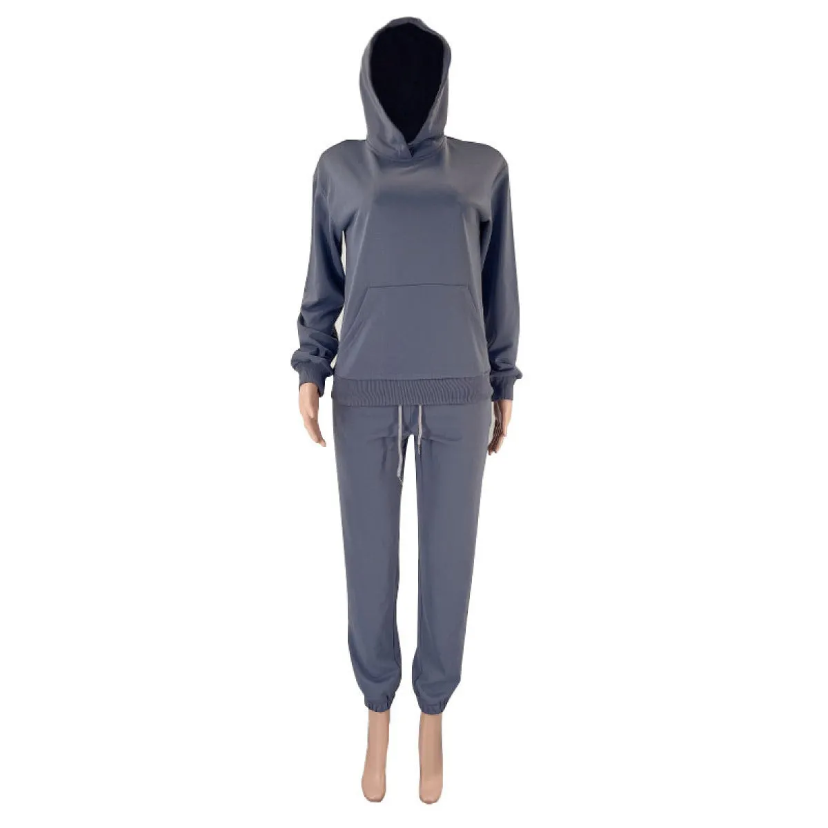 Pullover Long-Sleeved Hoodie & Tie Pocket Pants Sets