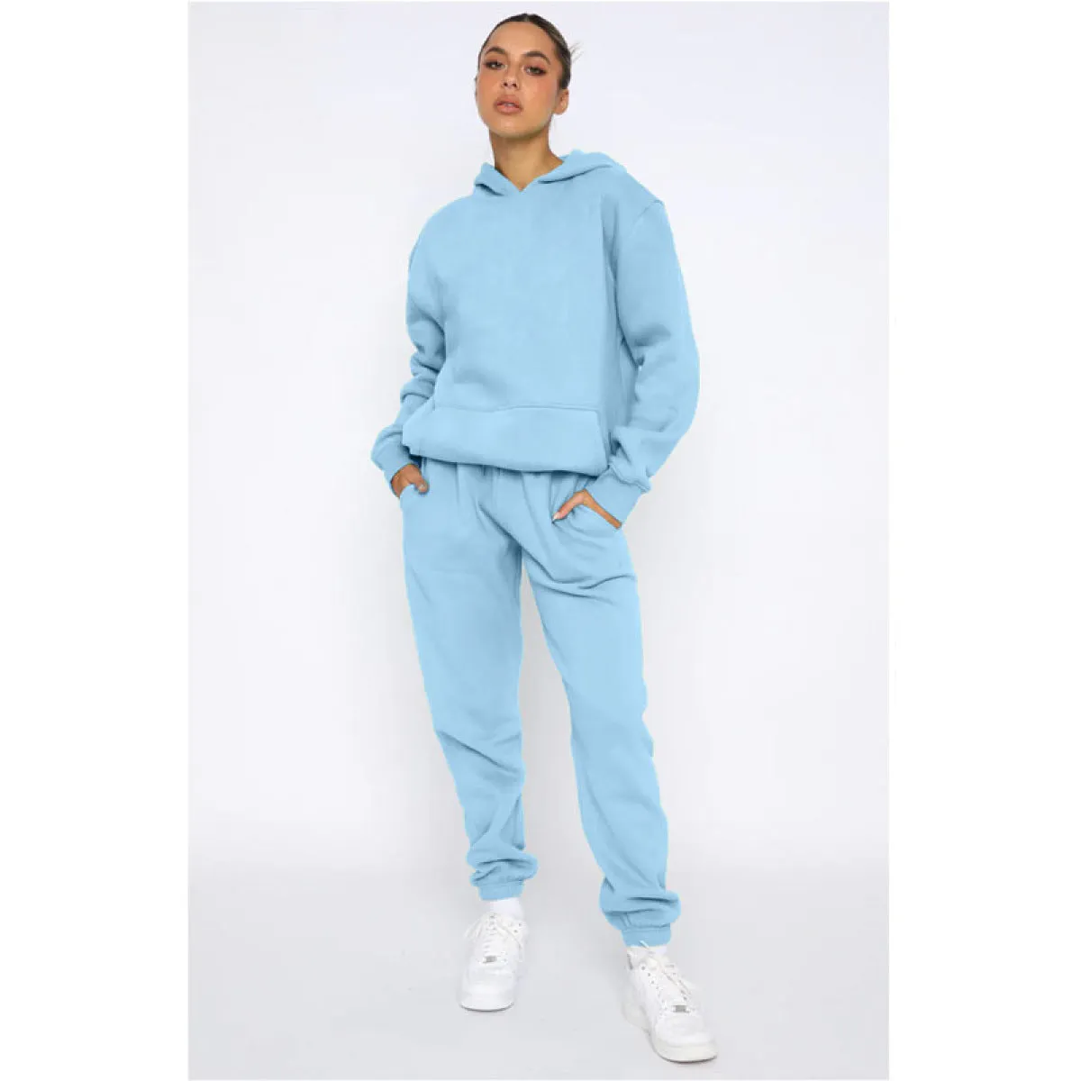 Pullover Long-Sleeved Hoodie & Tie Pocket Pants Sets