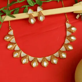 Red Zircon/AD Necklace Set 13558-0629