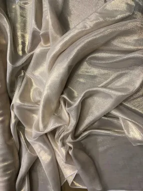 Silk chiffon 54&quot; wide     Matalic gold pinstripe silk chiffon fabric sold by the yard