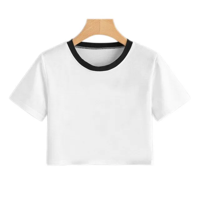 Summer Women T Shirt Flower Dandelion Print Sexy Crop Top Tops Tshirt Fun Vogue Aesthetic Casual T-shirt Harajuku Cropped Tumblr