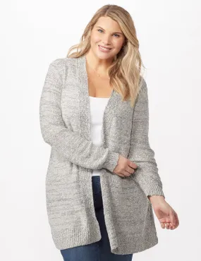 Textured Cardigan with Pointelle Detail