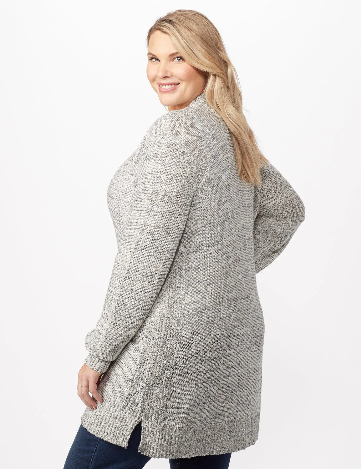 Textured Cardigan with Pointelle Detail