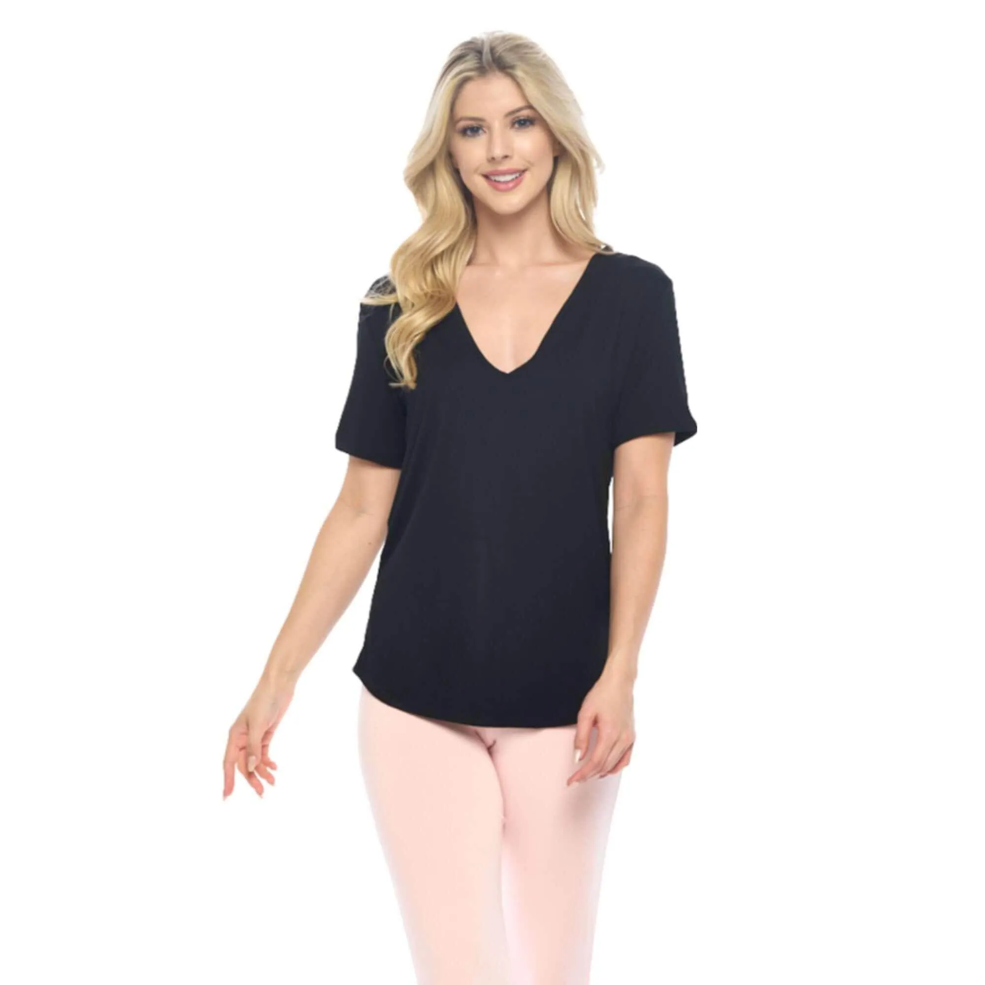 V-Neck T Shirt | Black