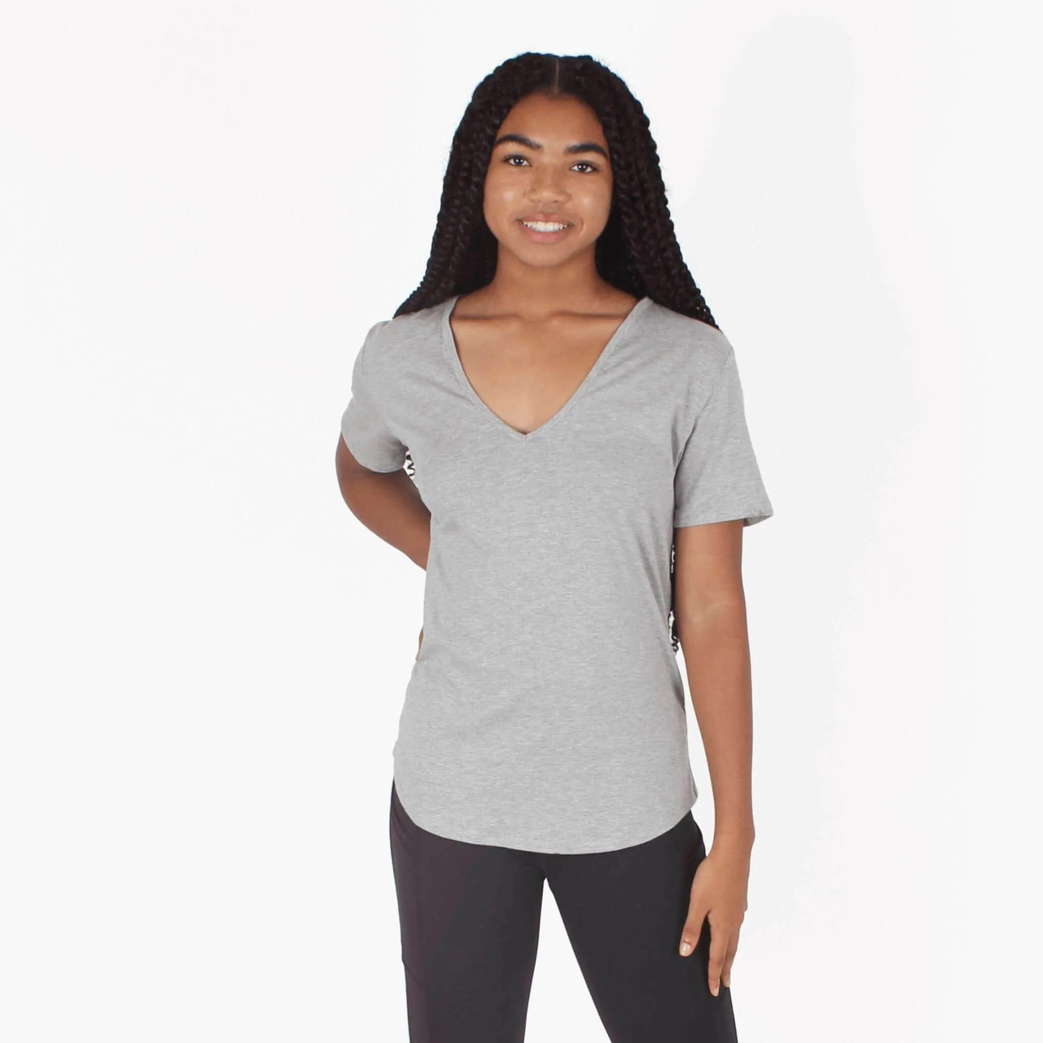 V-Neck T Shirt | Grey