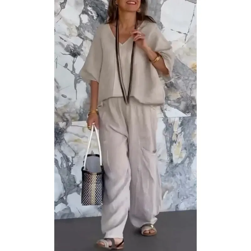 Women’s 2-Piece Cotton Linen Set