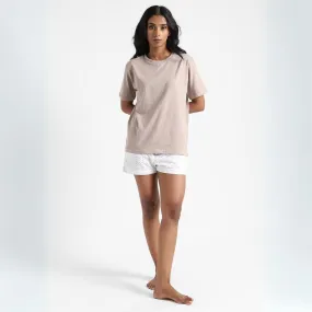 Women's Round Neck T-shirt | Premium Cotton | Comfort Fit | Oatmeal